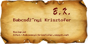 Babcsányi Krisztofer névjegykártya