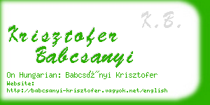 krisztofer babcsanyi business card